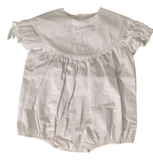 Mud Pie Bubble Romper White Christening Outfit Girl's One-Piece 0-6 Months