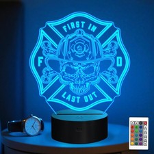 Firefighter Gifts Fire Fighter Gifts Men Fireman Night Light With 16 Colors Ch