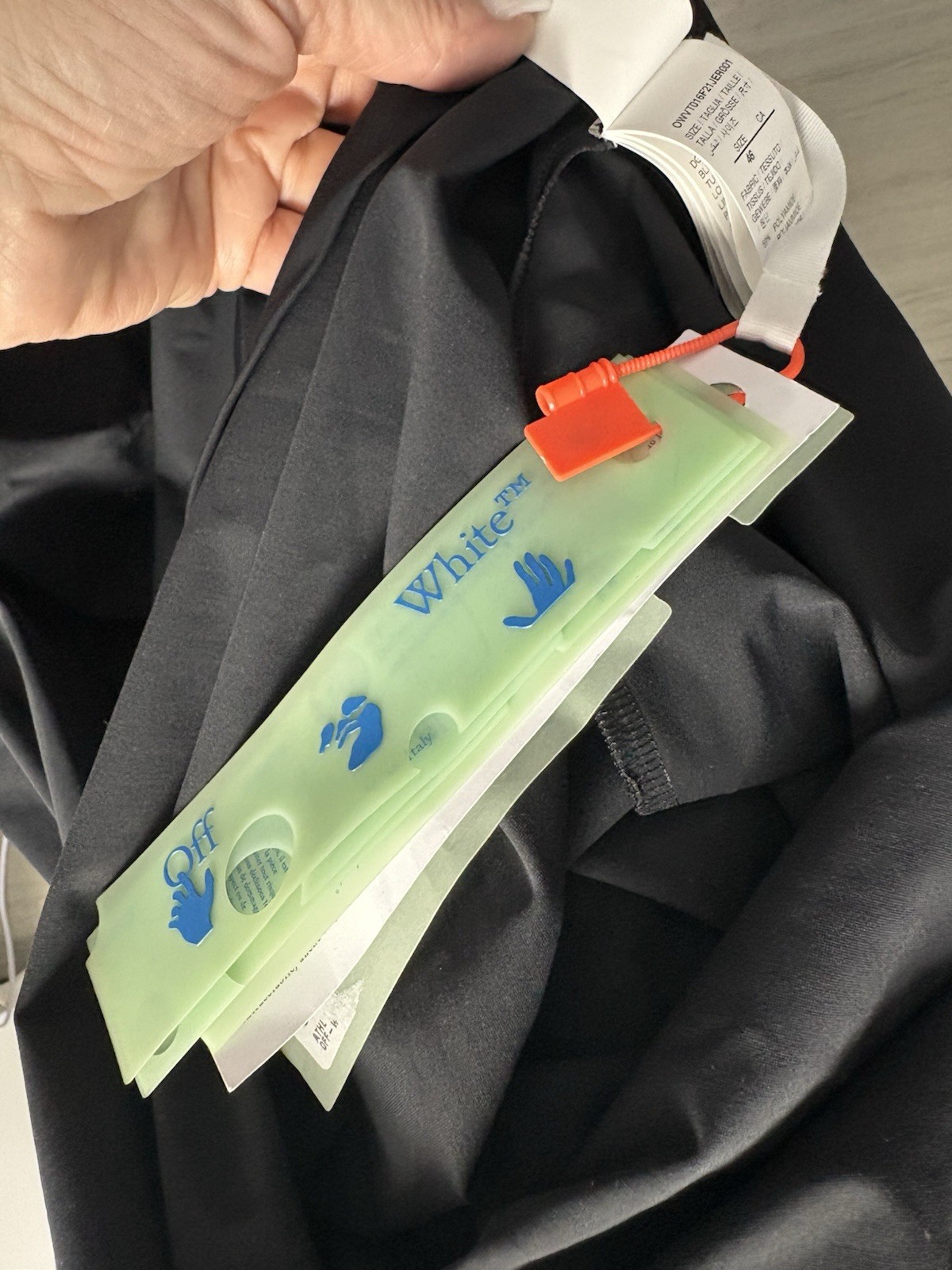 $920 NWT Off-White Athleisure  Black Sporty Dress Sz 46 Lg