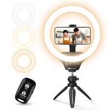UBeesize 10" Selfie Ring Light with Tripod Stand Cell Phone Holder