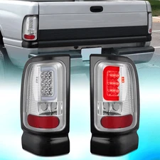 CLEAR LENS CLEAR 3D LED BAR REAR TAIL BRAKE LIGHT FOR 94-02 DODGE RAM 1500-3500