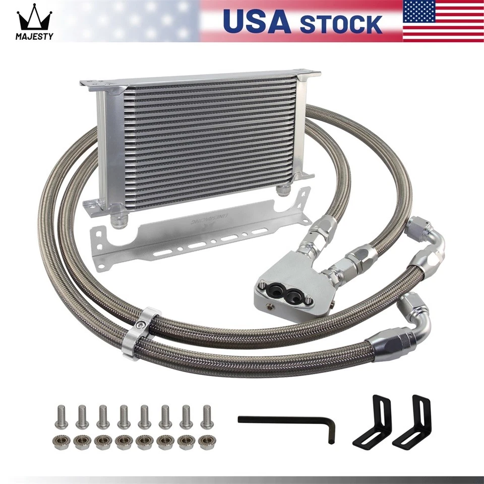 22 Row Engine Oil Cooler Kit For Corvette C7 C6 C5 LS1 LS2 LS3 6.0L 6.2L GM CK - Image 4 of 4