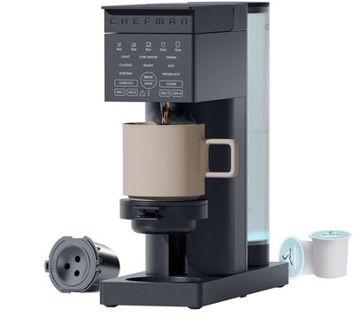 Caffeinator Single Serve Coffee Maker, K-Cup & Grounds, Programmable Drip Cof...