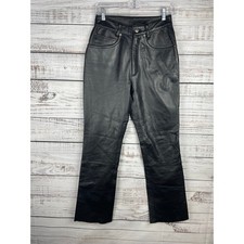 Wilson  s Maxima Genuine Leather Black Straight Leg Pants Y2K Vintage High Rise 4