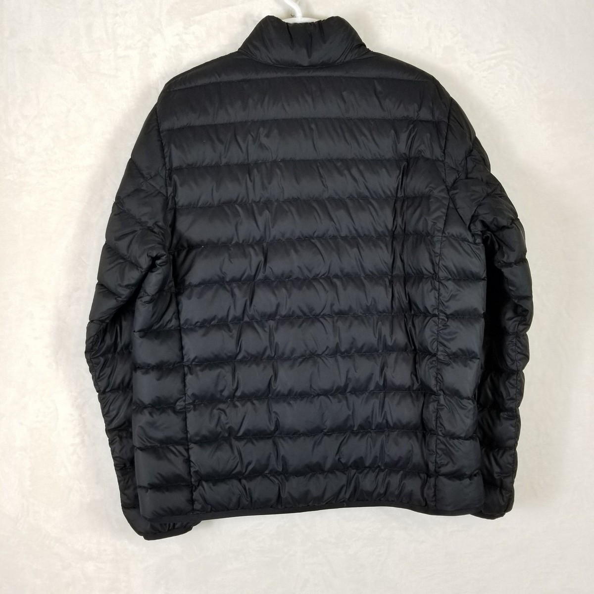 Eddie Bauer EB650 Mens Down Puffer Jacket Black Full Zip Pockets 