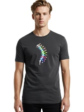Robotic-Spine Mens Graphic Tee, 100% Cotton, Casual Summer Wear