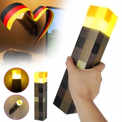 Minecraft LED Fackel Lampe 4 RGBW-Lichtfarben Fackel Leuchtende Wiederaufladbare