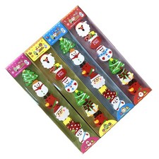3 Sets Cute Christmas Cartoon Erasers Stationery Gift Kids Pencil Erasers