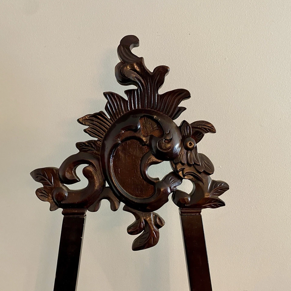 Victorian Style Artist’s Easel Carved Wood Mahogany 75” Tall Adjustable - Image 3 of 4