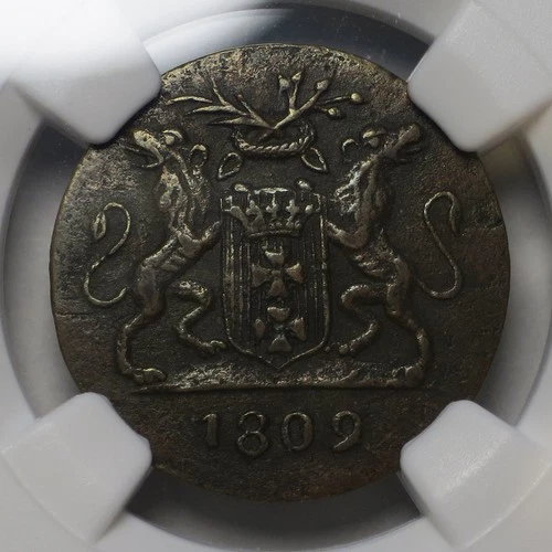 Danzig 1809 M Grosz (1 Groschen), KM#137 NGC AU Details