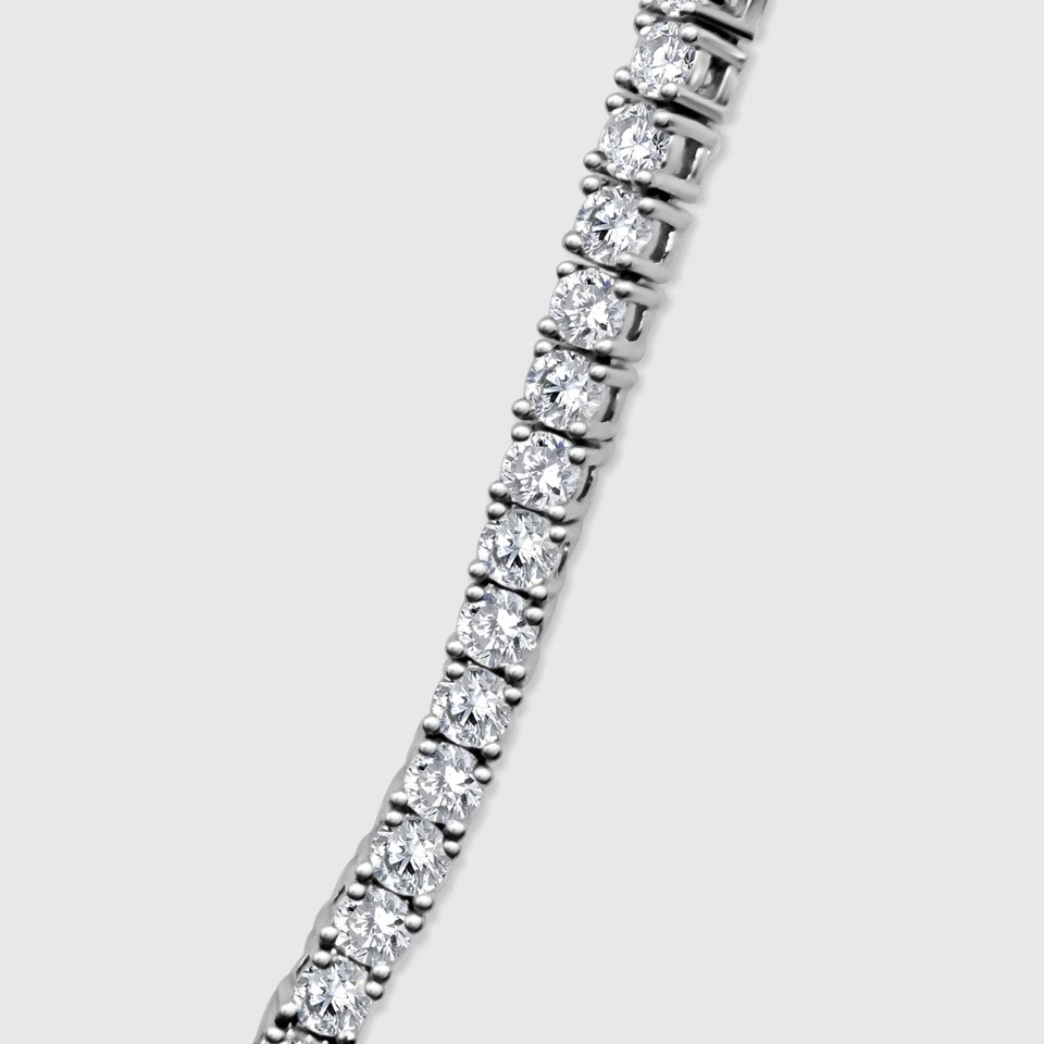Diamond Tennis Bracelet Minimalist Chain 18K White Gold Luxury Jewelry 7” -DVNCI - Image 4 of 4