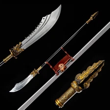 Handmade Chinese Kung Fu 9 Ring Broadsword Wushu Dao Sword Manganese Steel Blade