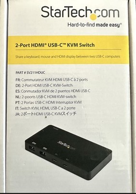 StarTech 2 Port 4K 60Hz HDMI Compact Desktop KVM Switch w/USB Type-C SV211HDUC