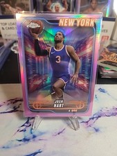 2025 Topps Chrome Josh Hart Pink Refractor # 71  New York Knicks Bonus Card 