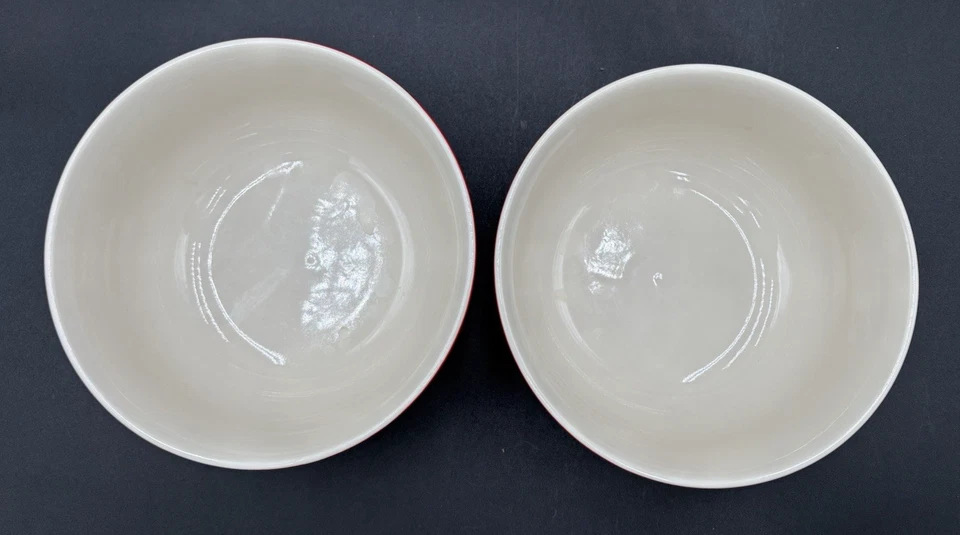 STAUB Bowl Soup Salad Cereal Cherry Red (2) Ceramic Stoneware Universal 6.5" GUC - Image 4 of 4