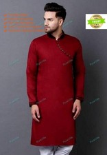 Indian Kurta With Pajamas Mens Shirt From Cotton Indian Mens Kurta Plain