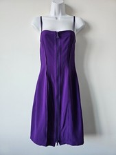 NWT PRADA Viola Purple Cady Froisse 2 Way Zip Front Spaghetti Strap Dress 40/6