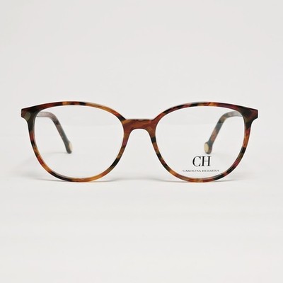 Carolina Herrera VHE839K Women's Round Glasses in Tortoise Red | 53mm