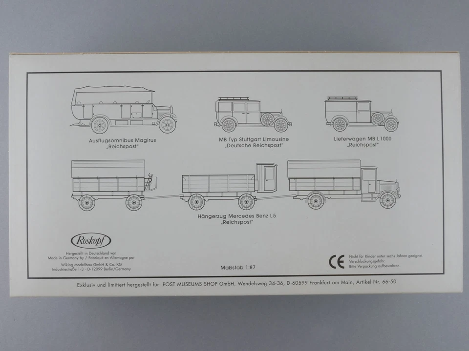 Roskopf 66-50 PMS Deutsche Reichspost um 1930 Wiking wie NEU! OVP BL 1705-15-82 - Bild 4 von 4