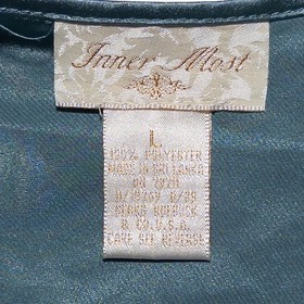 Vintage Inner Most Camisole Top Sz Large Blue Satin Mesh Panel Lingerie Delicate