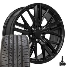 20x8.5 Black 5773 Rims 24545r20 As Tires Tpms Fits Camaro 20x8.5 Black 5773 Rims 24545r20 As Tires Tpms Fits Camaro