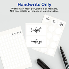 Multi-Use Removable Labels, 1" x 3", White, Non-Printable, 72 Blank Labels To...
