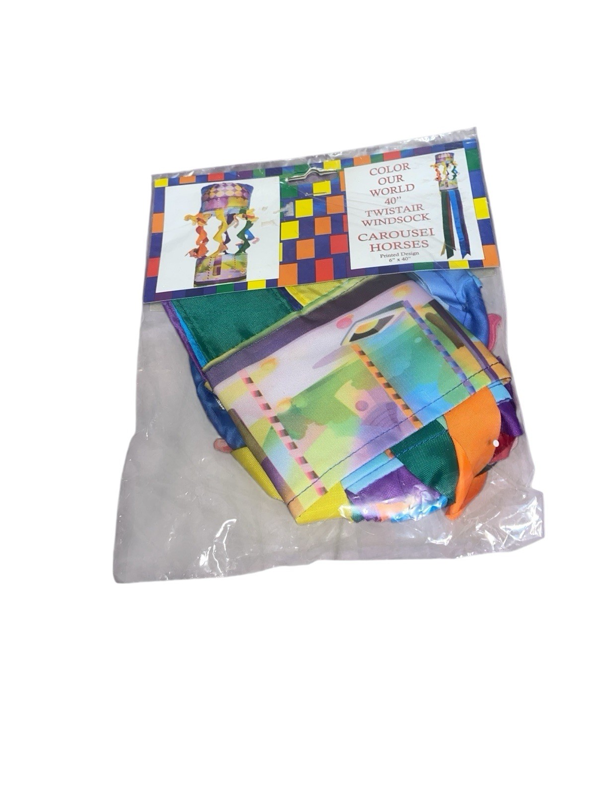 IN THE BREEZE COLOR OUR WORLD 40" TWISTAIR WINDSOCK CAROUSEL HORSES - BRAND NEW