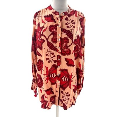 Omika floral tunic top sz L
