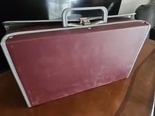 Service Mfg. Co. 24 Cassette Case Holder Briefcase Suitcase Burgundy