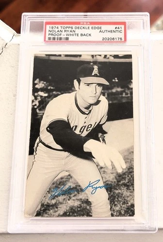 1974 TOPPS DECKLE EDGE #41 NOLAN RYAN PROOF WHITE BACK PSA AUTHENTIC