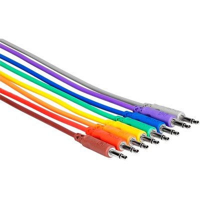 Hosa Unbalanced Patch Cables, 35 mm TS to TS 1 ft