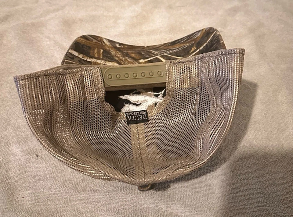 Delta Waterfowl Camo Hat Strapback Cap Duck Hunting Mossy Oak Shadow Grass Blade - Image 2 of 4