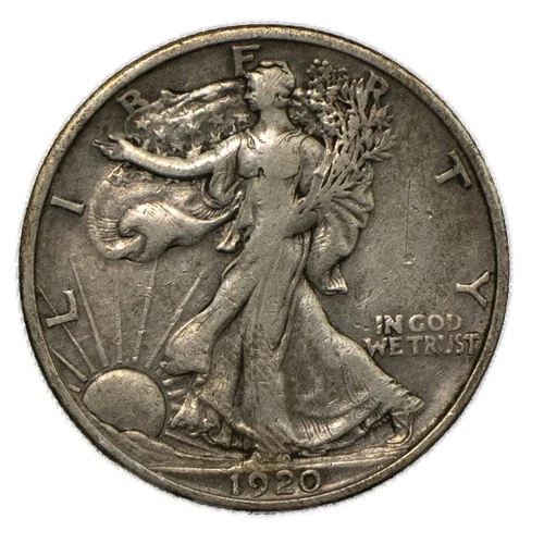 1920-S Walking Liberty Silver Half 50c Extremely Fine XF+ San Francisco