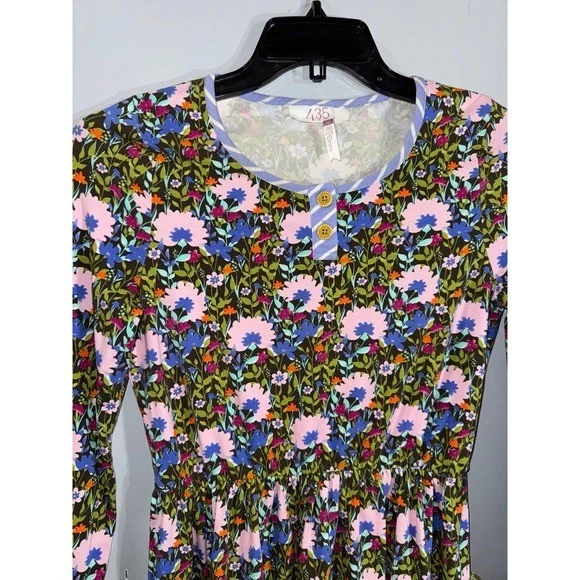 Matilda Jane 435 girls floral patchwork pocket knit long sleeve dress size 16 - Image 3 of 4