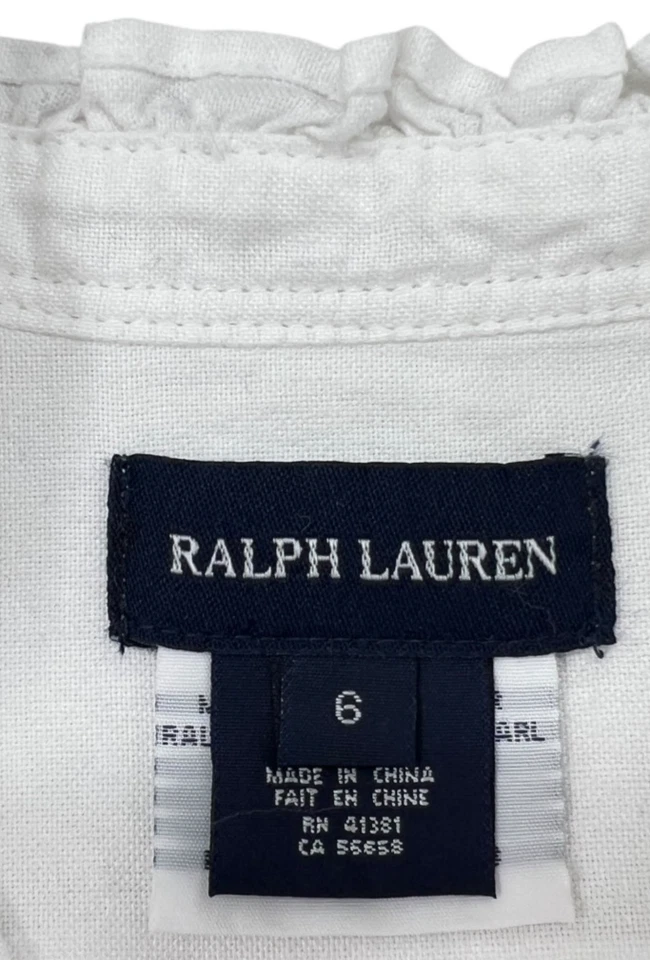 Vestido RALPH LAUREN Niños Niña Manga Larga Blanco Talla 6 años Foto 4 de 4