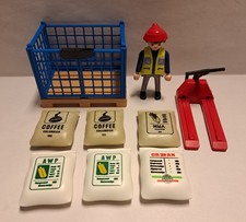 Playmobil 4474 Pracownicy portowi Cargo Wózek paletowy Skrzynia kratowa Paleta Worki Załadunek