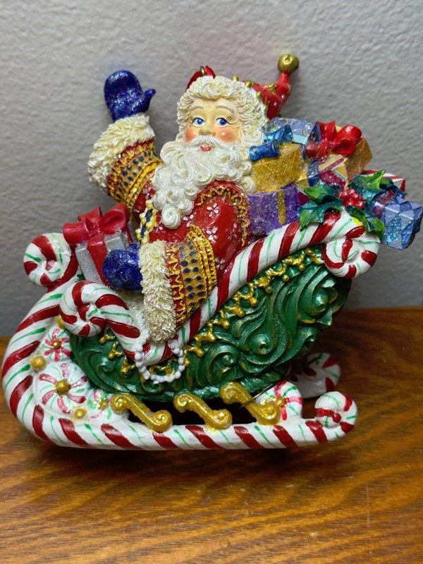 VINTAGE CHRISTOPHER RADKO " SANTA'S CANDY RIDE"  SANTA ON SLEIGH ORNAMENT