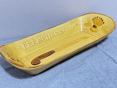 1960s Los Angeles Potteries California Yellow 16'' French Bread Serving Platter