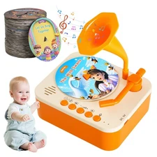 yimido Kids Phonograph Toddler Record Player， with 96 Learning Cards, Early