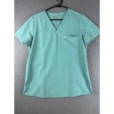 Figs Scrubs Top Small Teal Technical Collection V Neck Medical One Pocket