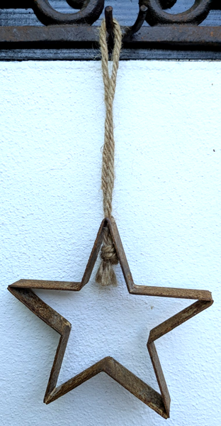 ❤ Urig Rost - Stern Zum HäNgen Metall Antiklook Vintage Garten Weihnachten ❤-image