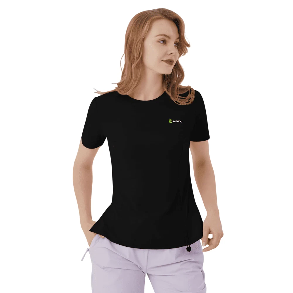 Women’s UPF 50+ Drawstring T-Shirt – Lightweight Sun Protection Top, Quick-Dry