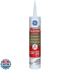 GE Advanced Silicone Caulk for Kitchen and Bathroom, Clear, 10 fl oz Cartridg