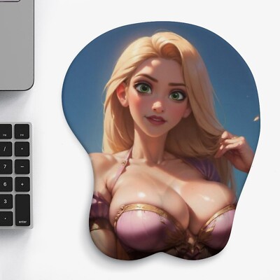 3D Rapunzel Tangled Silicone Mouse Pad Table Mat Game Pad 26x21cm