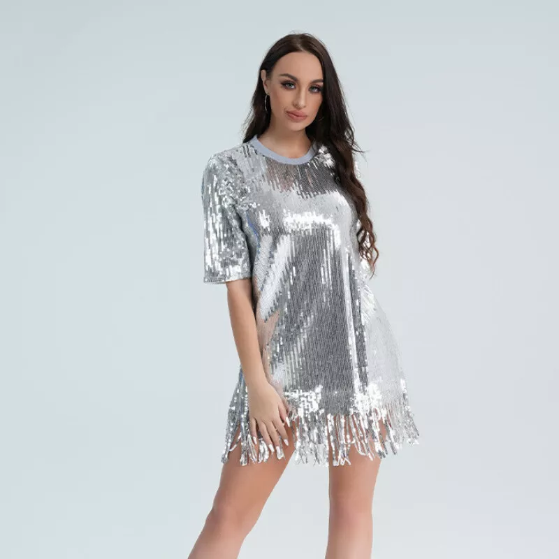 sequin t shirt dress