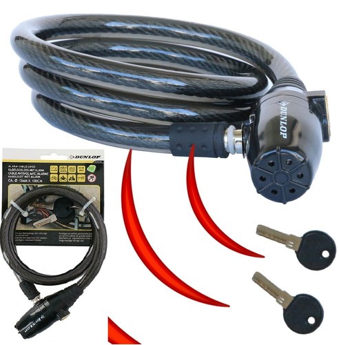 Dunlop Heavy Duty Bike Cable Lock With 