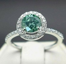 2.50 Ct Certified Treated Blue Diamond Solita...