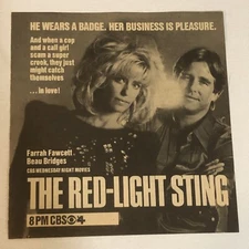 Red Light Sting Mini Series Print Ad Advert Beah Bridges Farrah Fawcett Tpa2