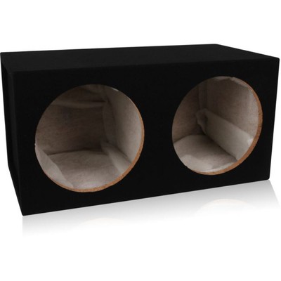 MDFD12 | Dual 12'' Sealed 3/4'' MDF Black Carpeted Sub Enclosure (2.5 cubic ft)