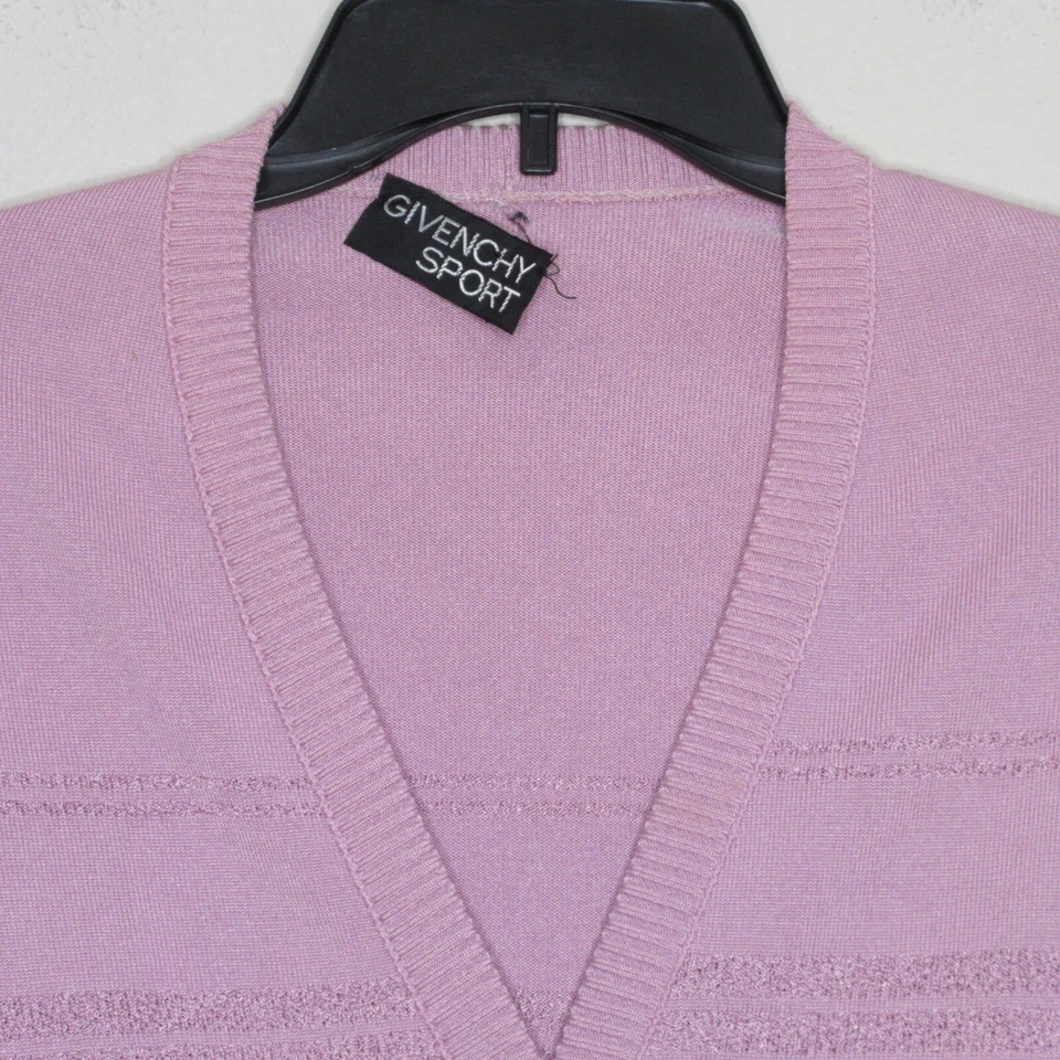 Givenchy Sport Women's Long Sleeve Button Down Ribbed Cardigan Lavender L B56 - Image 2 of 4